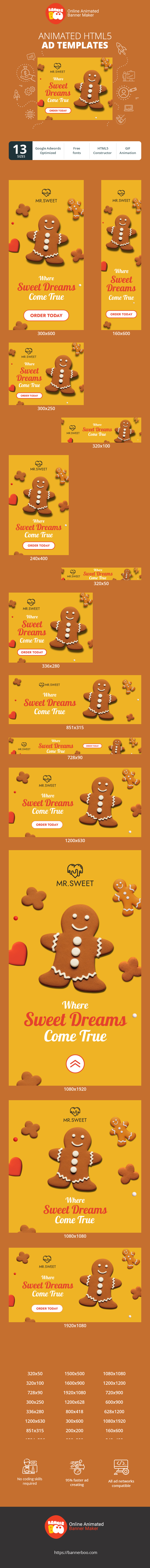 Banner ad template — Where Sweet Dreams Come True — Christmas