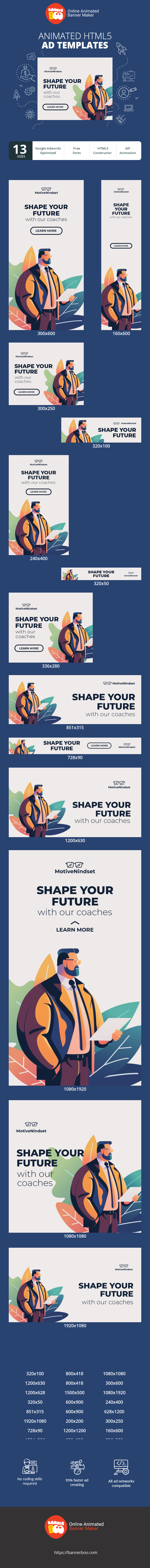 Banner ad template — Shape Your Future — With Our Coaches