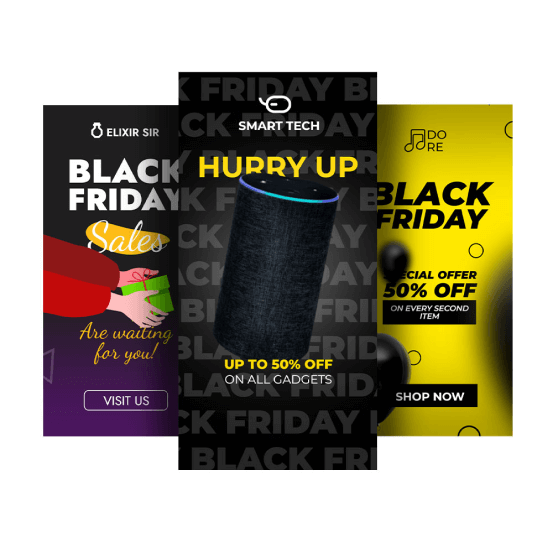 Шаблоны рекламы для Black Friday