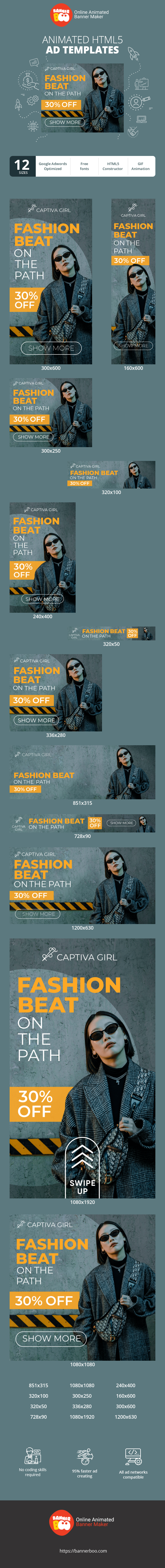 Banner ad template — Fashion Beat On The Path — 30% Off