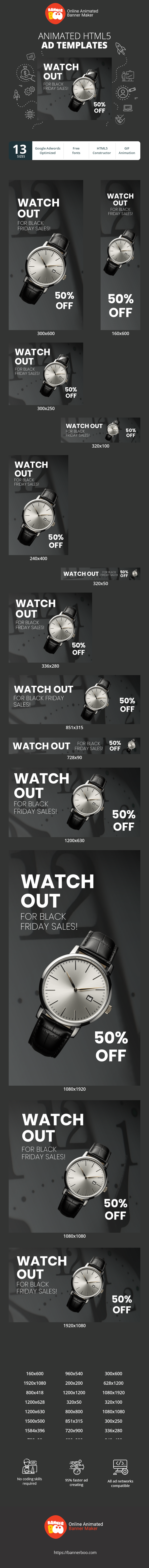 Banner ad template — Watch Out — For Black Friday Sales!