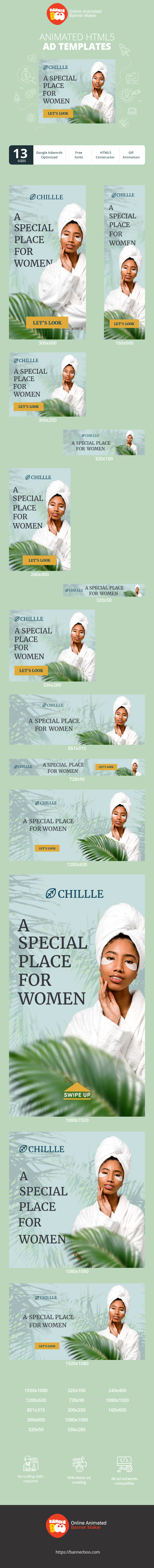 Banner ad template — A Special Place For Women — Spa