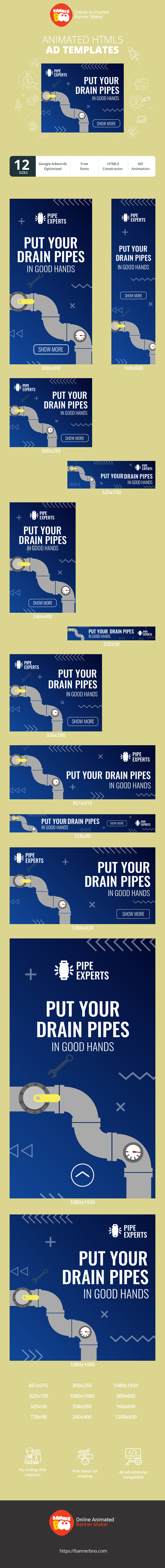 Banner ad template — Put Your Drain Pipes In Good Hands — Plumbing