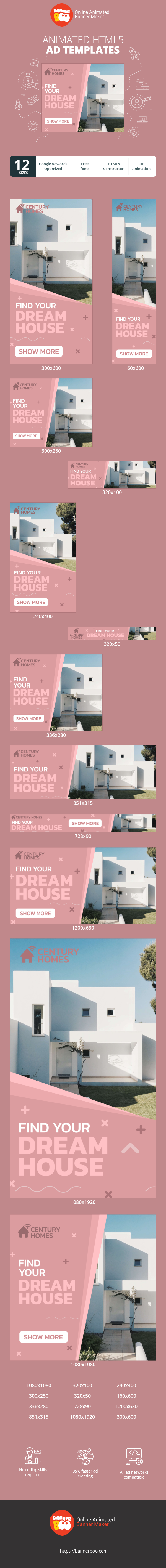 Banner ad template — Find Your Dream House — Real Estate