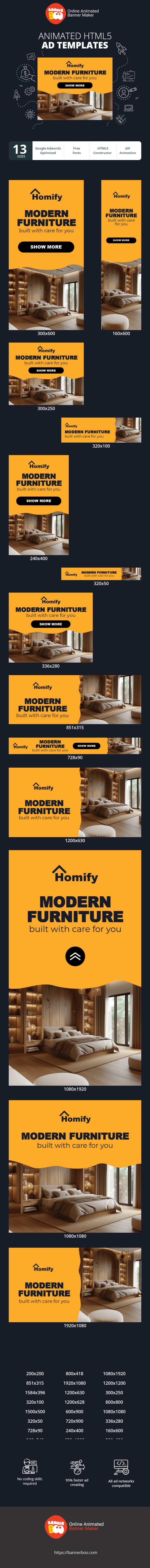 Banner ad template — Modern Furniture — Built With Care For You