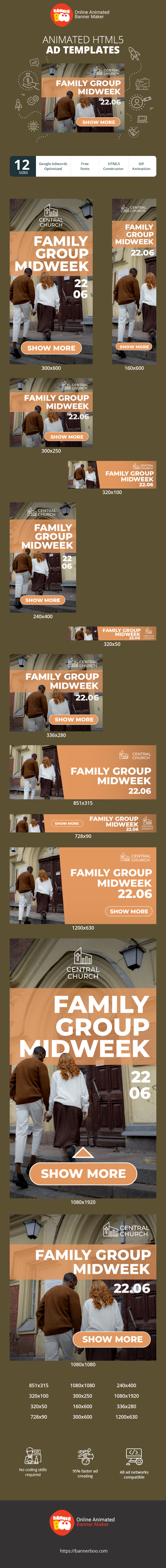 Banner ad template — Family Group Midweek — 22.06 Church