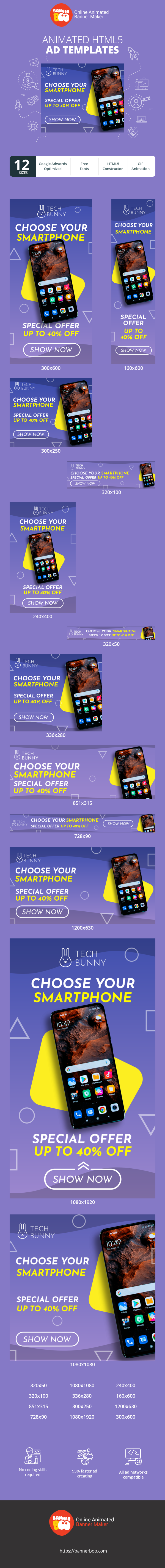 Banner ad template — Choose Your Smartphone — Special Offer Up To 40% Off