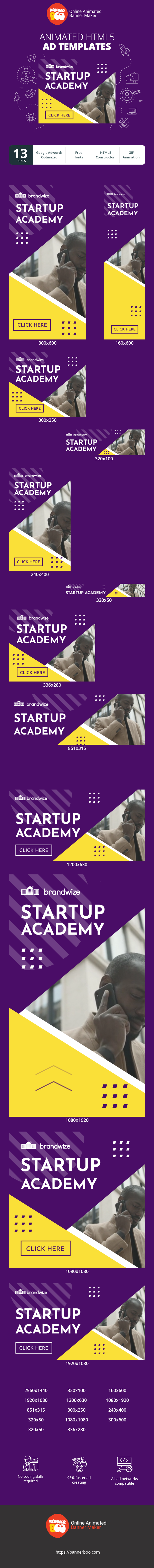Banner ad template — Startup Academy — Business