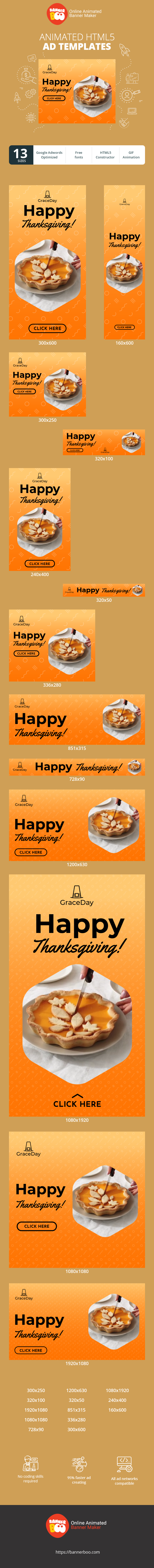 Banner ad template — Happy Thanksgiving — Holiday