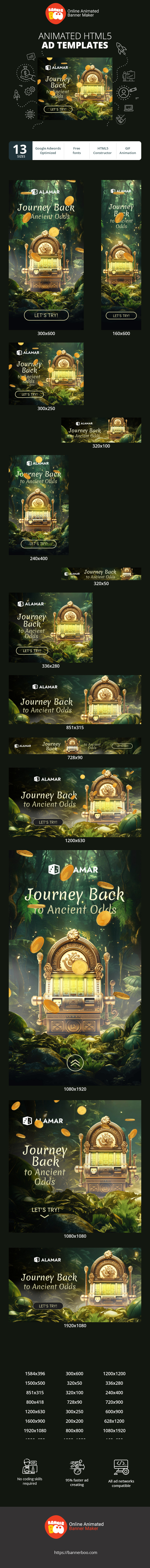 Banner ad template — Journey Back To Ancient Odds — Gambling