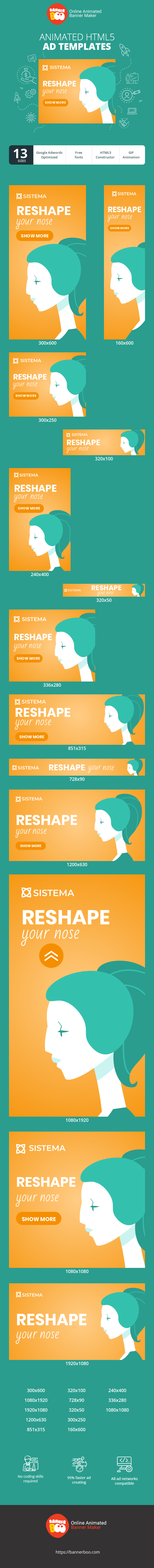 Banner ad template — Reshape Your Nose — Plastic Surgeon