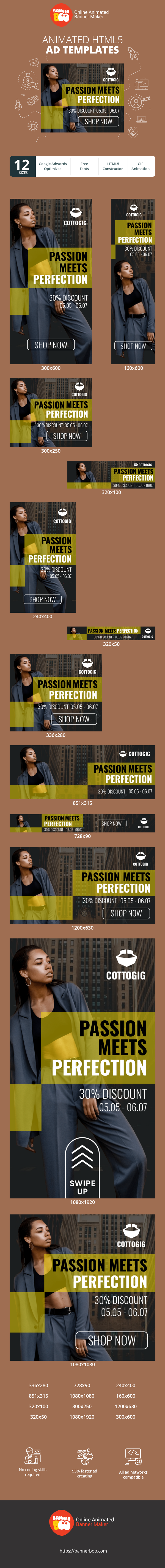 Banner ad template — Passion Meet Perfection — 30% Discount