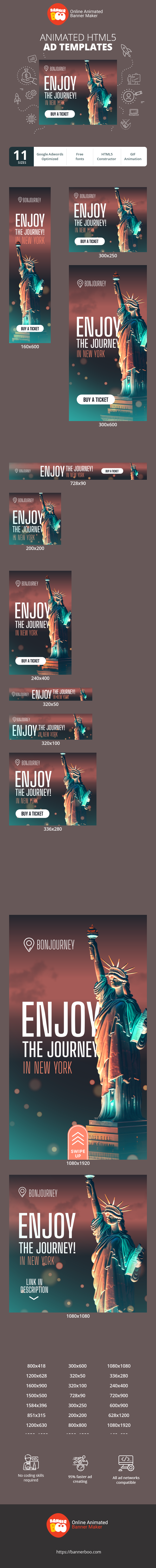 Banner ad template — Enjoy The Journey! In New York — Travel