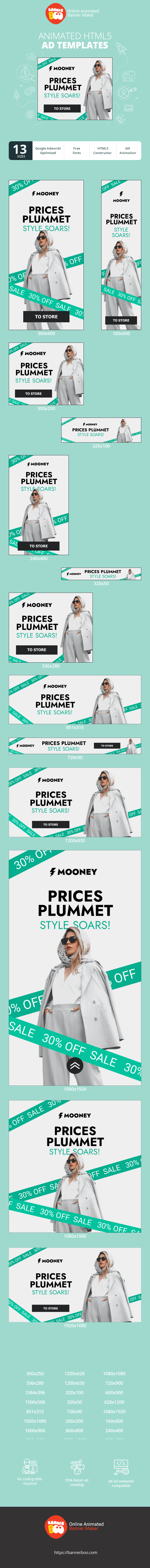 Banner ad template — Prices Plummet Style Soars! — Fashion Sale