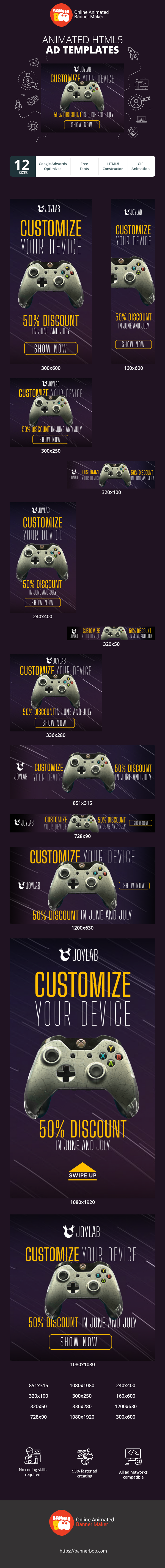 Banner ad template — Customize Your Device — 50% Discount In June And July
