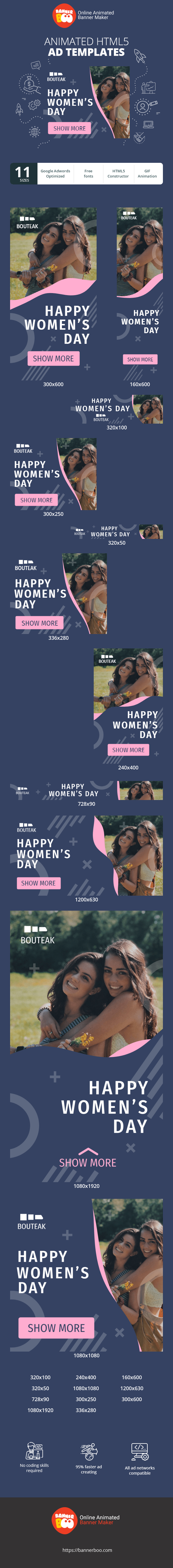 Szablon reklamy banerowej — Happy Womens Day — 8 March