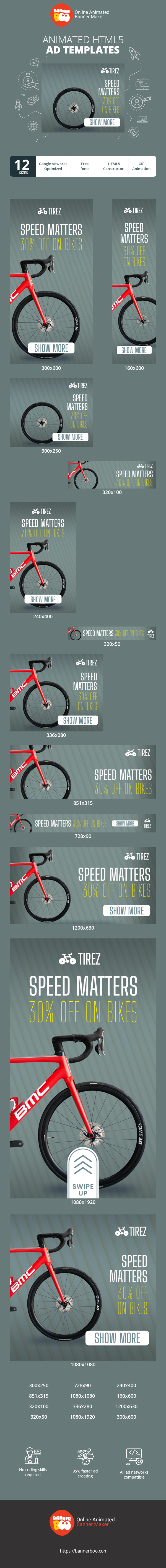 Banner ad template — Speed Matters — 30% Off On Bikes