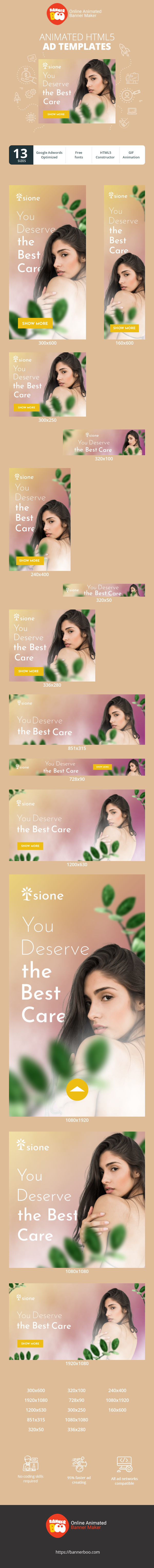 Banner ad template — You Deserve The Best Care — Spa
