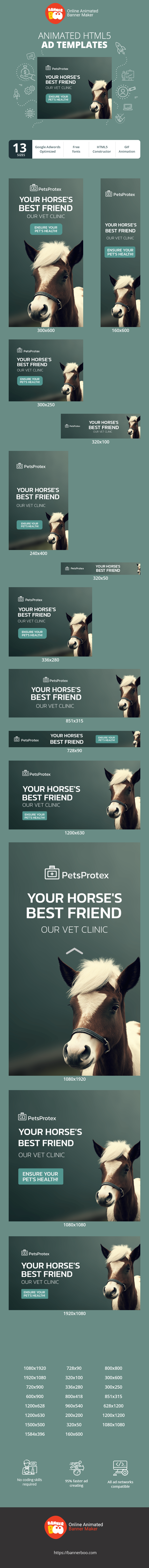 Banner ad template — Your Horse's Best Friend — Our Vet Clinic