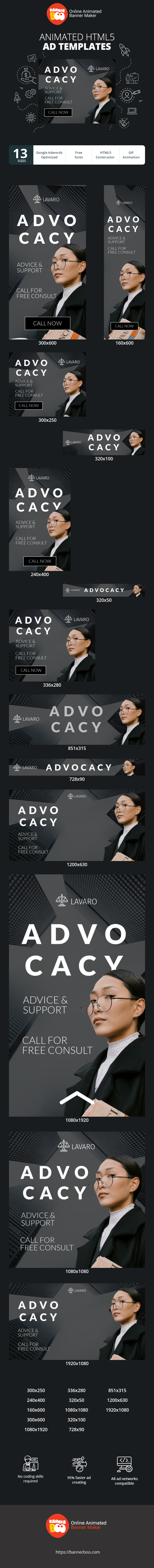 Banner ad template — Advocacy Advice And Support  — Call For Free Consult