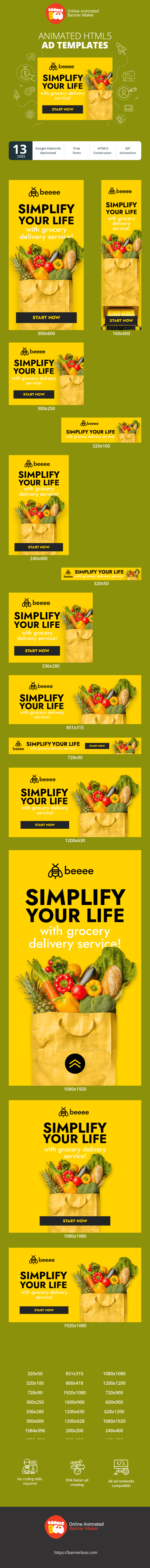 Banner ad template — Simplify Your Life With Grocery Delivery Service! — Grocery Delivery