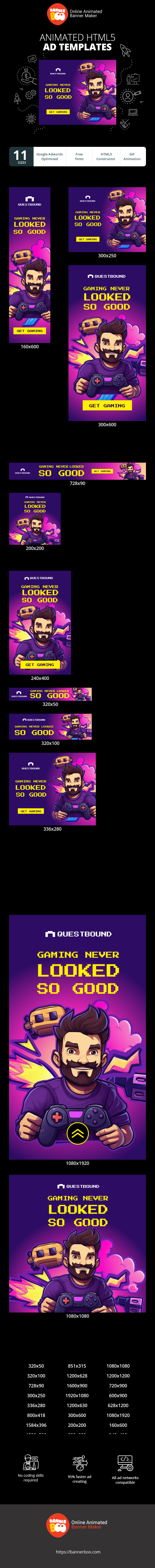 Banner ad template — Gaming Never Looked So Good — Gaming