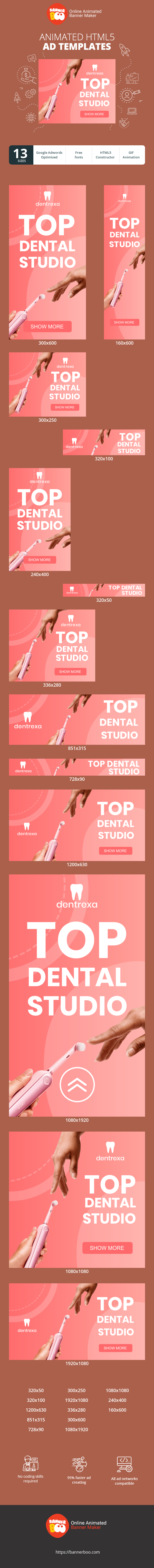 Szablon reklamy banerowej — Top Dental Studio — Zahnarzt