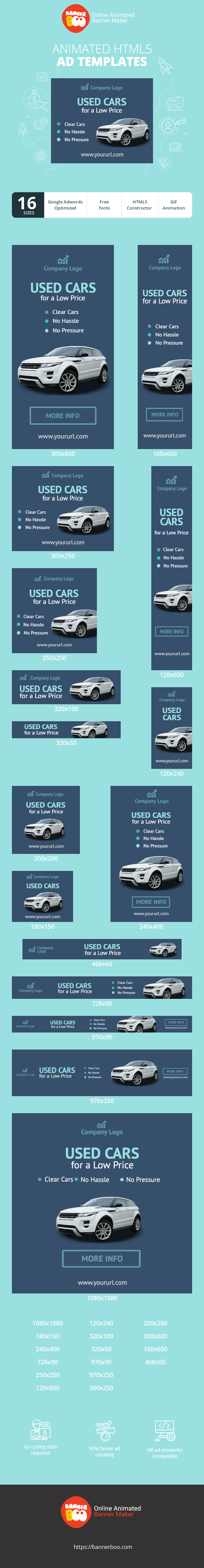 Шаблон рекламного банера — Used Cars for a Low Price