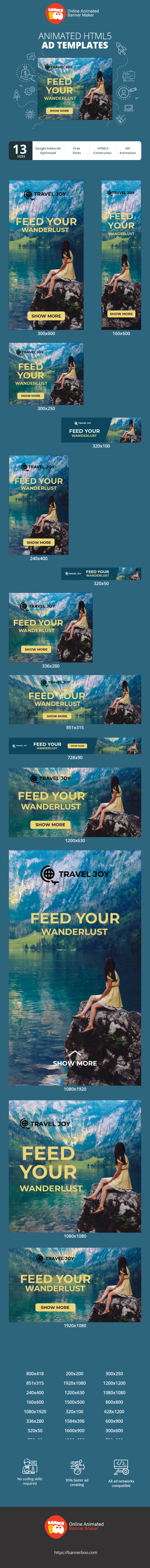 Шаблон рекламного банера — Задовольніть свою пристрасть до подорожей — подорожуйте