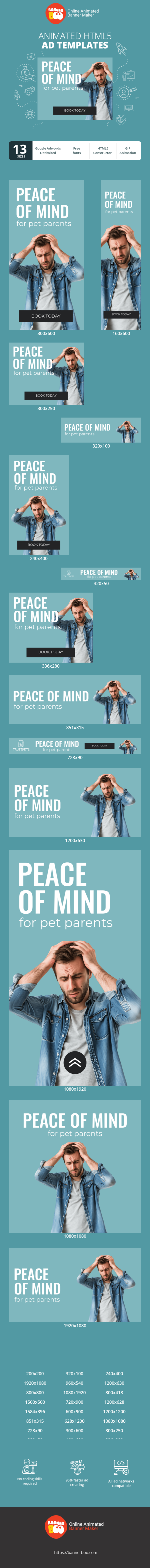 Banner ad template — Peace Of Mind For Pet Parents — Trusted Care When You're Away