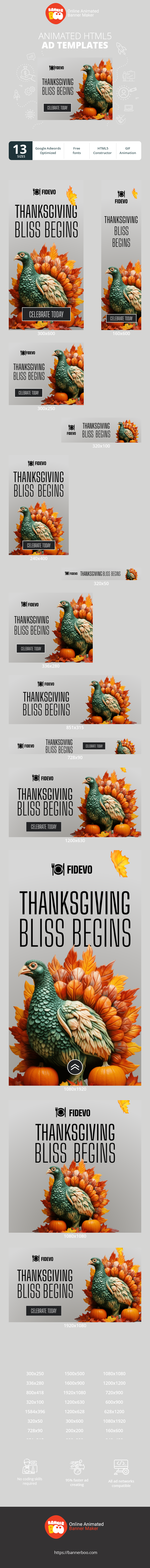 Шаблон рекламного банера — Thanksgiving Bliss Begins — Thanksgiving Day