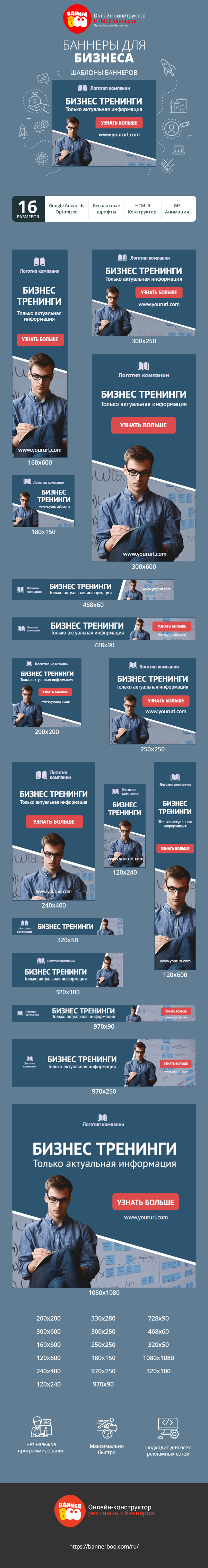 Шаблон рекламного баннера — Бизнес тренинги — Только актуальная информация