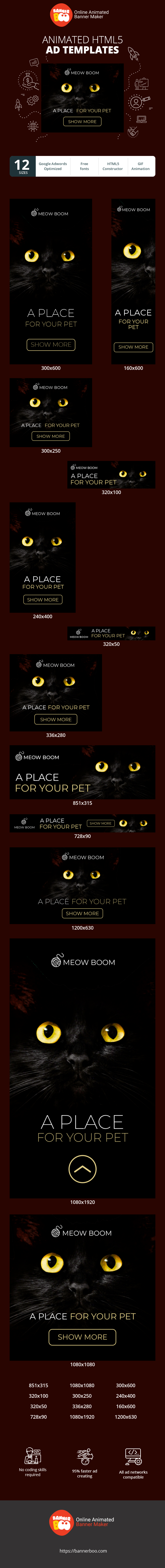 Banner ad template — A Place For Your Pet — Pet Shop