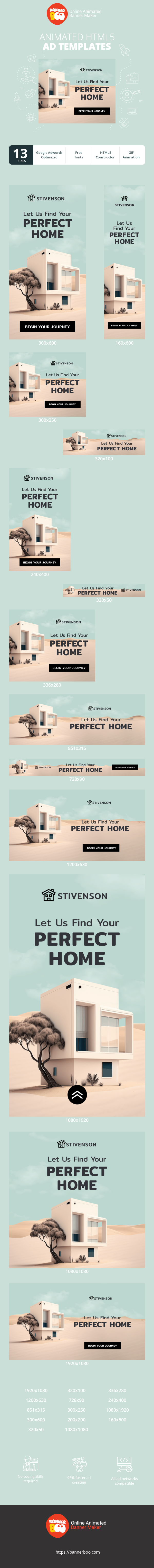 Banner ad template — Let Us Find Your Perfect Home — Real Estate