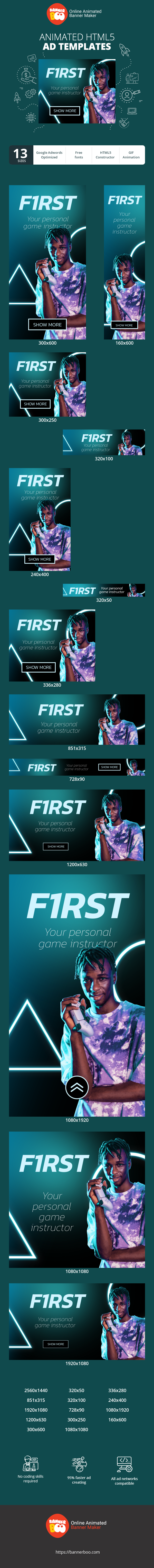 Banner ad template — F1rst — Your Personal Game Instructor