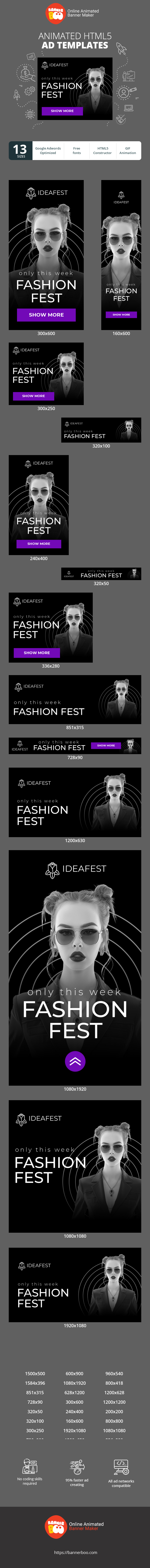 Szablon reklamy banerowej — Tylko w tym tygodniu — Festiwal mody