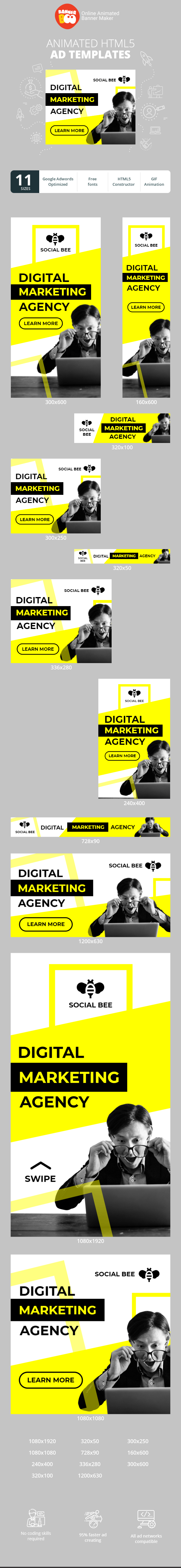 Banner ad template — Digital Marketing Agency — Be The 1st With Us