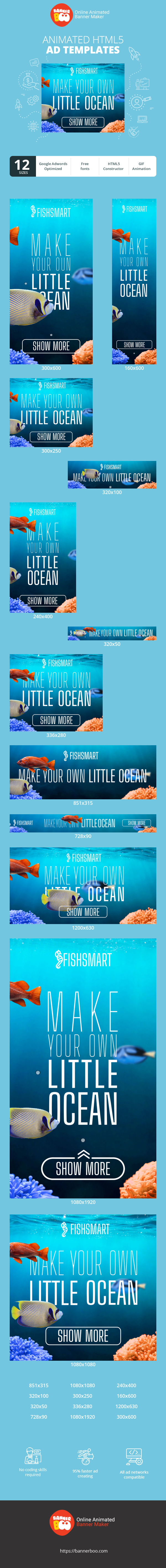 Szablon reklamy banerowej — Make Your Own Little Ocean — Pet Shop