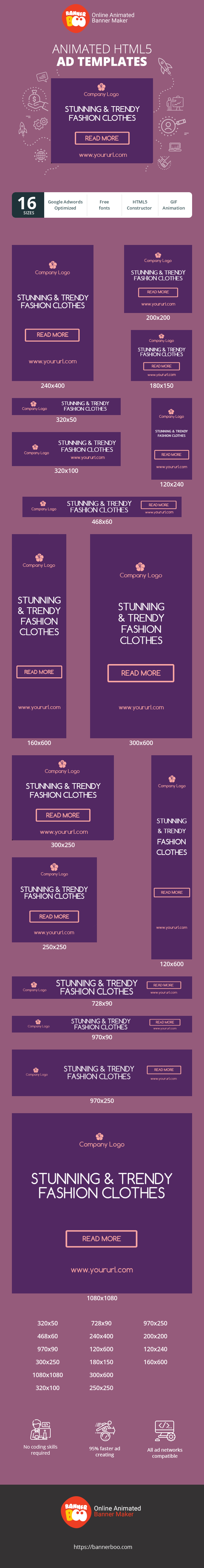 Banner ad template — Stunning & Trendy Fashion Clothes
