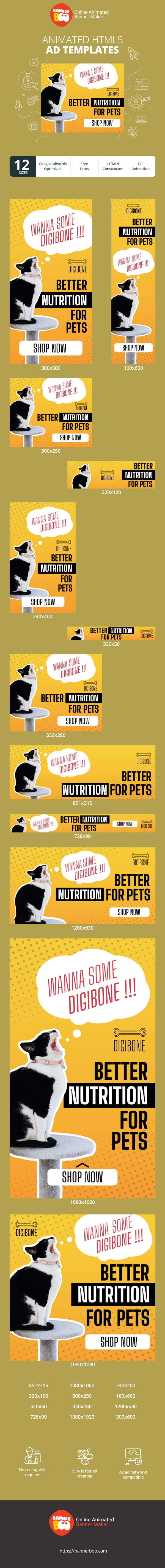 Banner ad template — Better Nutrition For Pets — Animal Feed