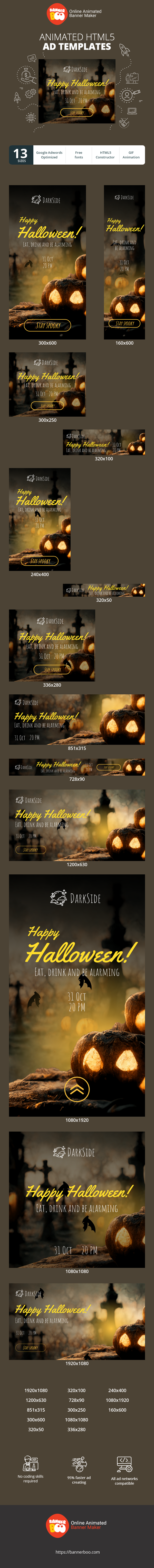 Szablon reklamy banerowej — Halloween — Jedz, pij i wzbudzaj alarm