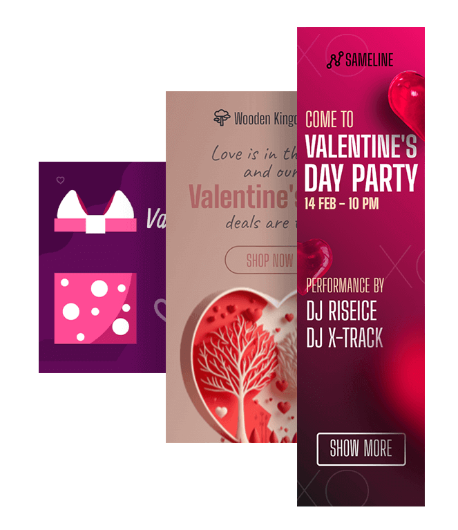 Безплатні шаблони банерів до дня Святого Валентина