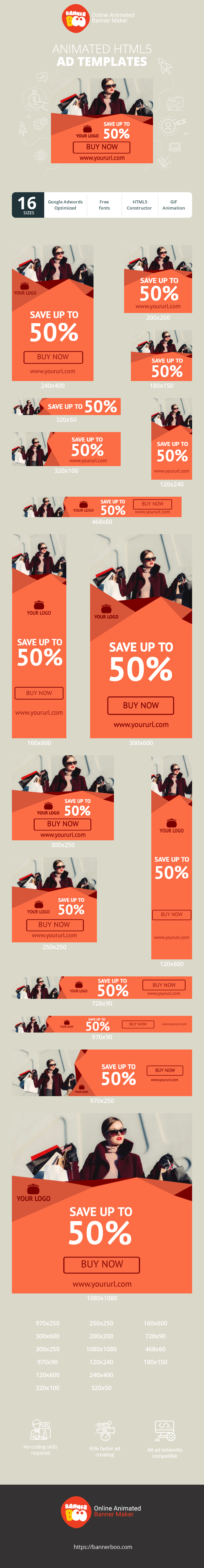 Banner ad template — Save Up to 50% — Buy Now!