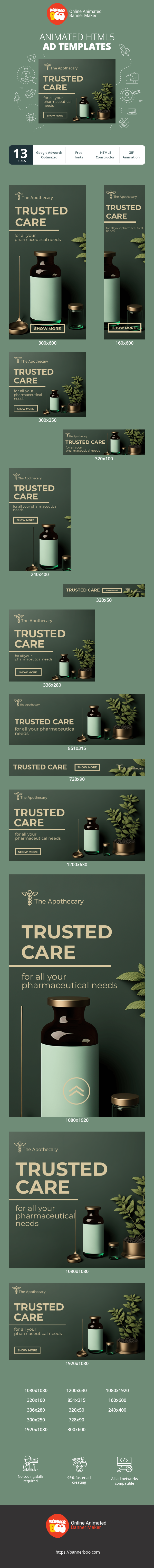 Szablon reklamy banerowej — Trusted Care — For All Your Pharmaceutical Needs