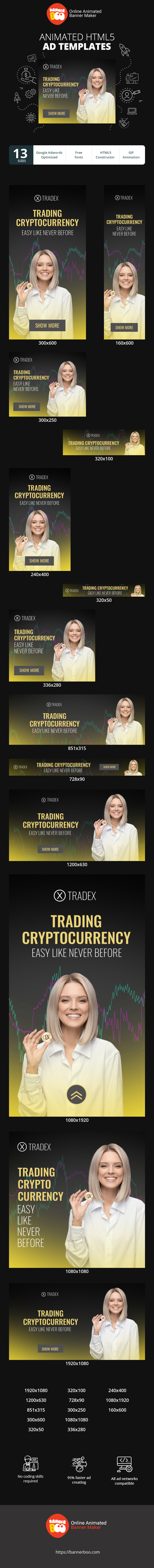 Szablon reklamy banerowej — Kryptowährung handeln — Einfacher denn je