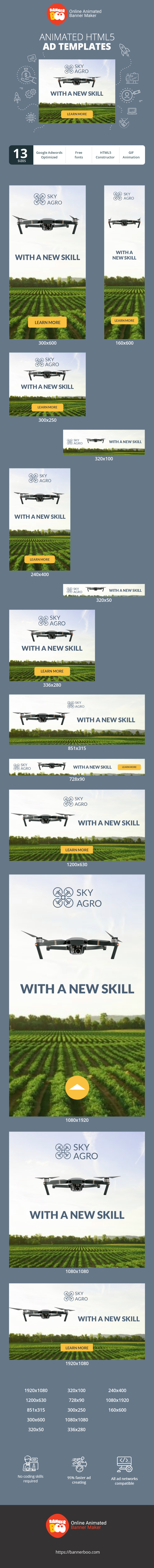 Banner ad template — Agricilture — With A New Skill