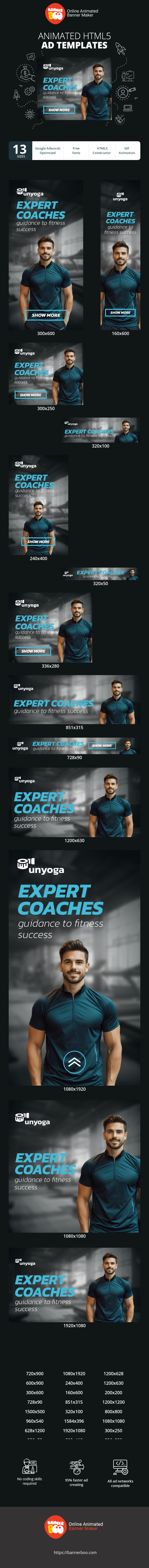 Banner ad template — Expert Coaches — Guidance To Fitness Success