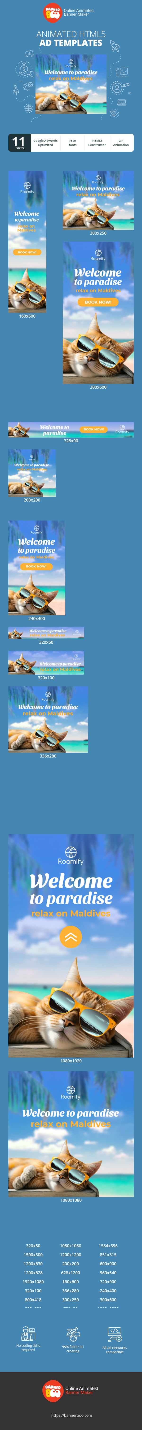 Szablon reklamy banerowej — Welcome To Paradise — Relax On Maldives