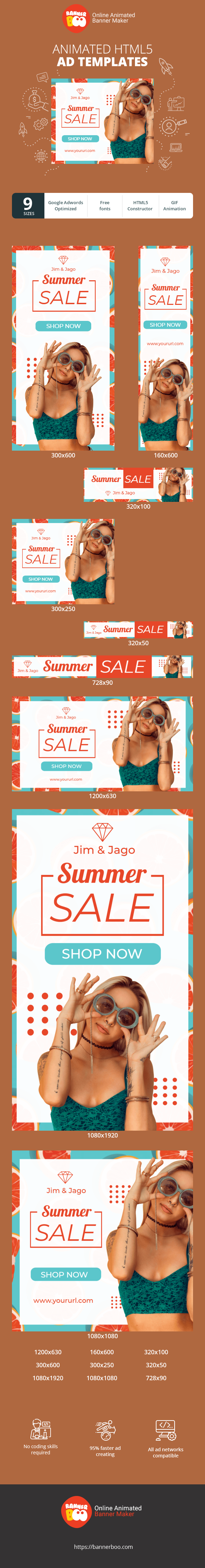 Szablon reklamy banerowej — Summer Sale — Womens Fashion Clothes