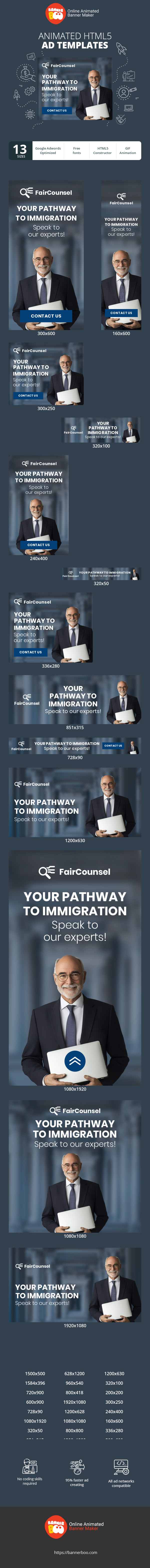 Banner ad template — Your Pathway to Immigration — Speak to Our Experts!